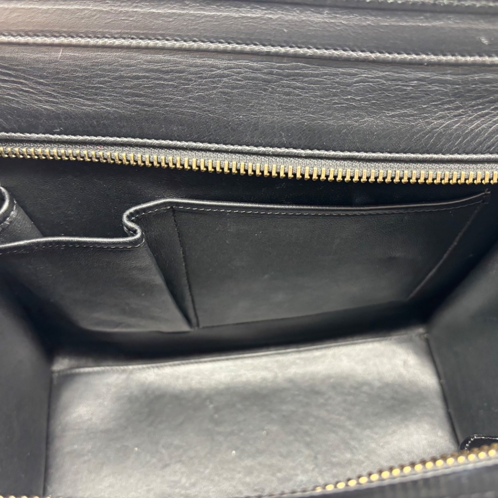 CELINE Drummed Calfskin Micro Luggage in Black, Yellow, and White 👜x8 - Picture 11 of 14
